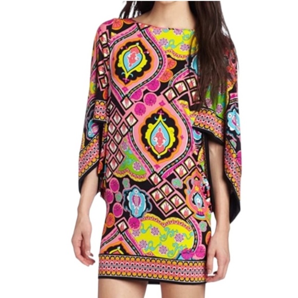TRINA TURK Marrakesh Batwing Tunic Dress Resortwear Swim Coverup - Picture 1 of 7